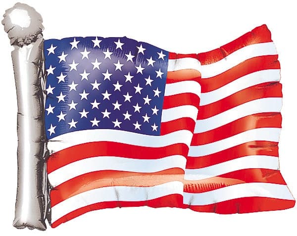27 Inch American Flag Shape Foil Balloon