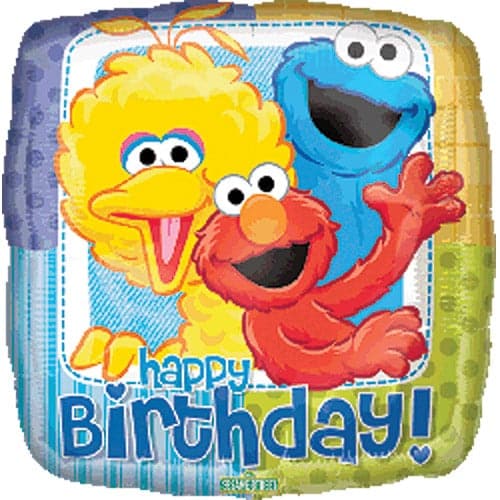 18 Inch Sesame Street Birthday Foil Balloon