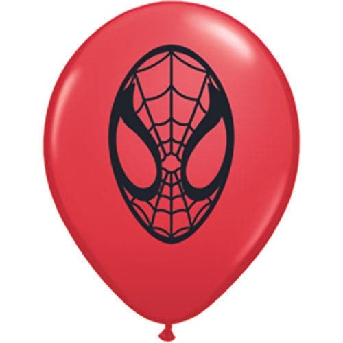 5" Spiderman Face Printed Latex Balloons by Qualatex