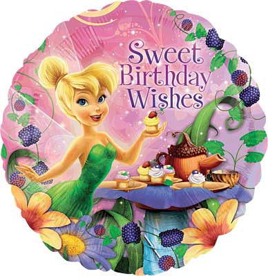 18 Inch Tinkerbell Birthday Wishes Foil Balloon