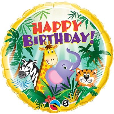 18 Inch Jungle Friends Birthday Foil Balloon