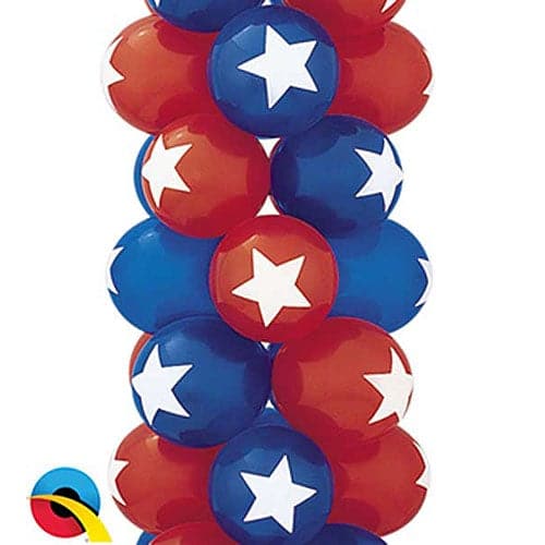 11" Star Top Print Latex Balloons by Qualatex