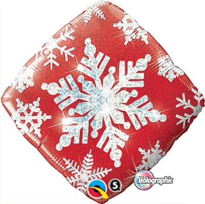 18 Inch Snowflake Sparkle Red Foil Balloon