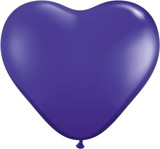 11" Quartz Purple Heart Shaped Latex Balloons by Qualatex