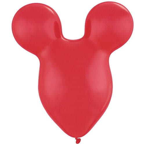 15" Ruby Red Mousehead Shaped Latex Balloons by Qualatex