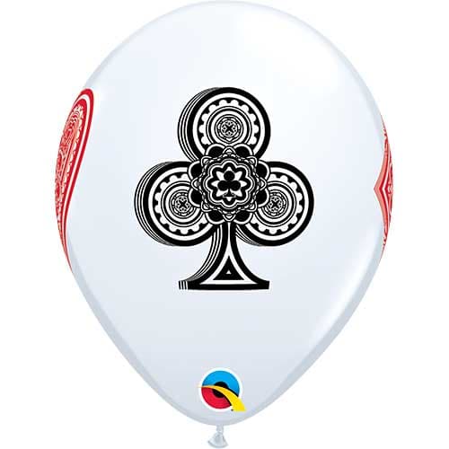 11" Casino Cards On White Printed Latex Balloons by Qualatex