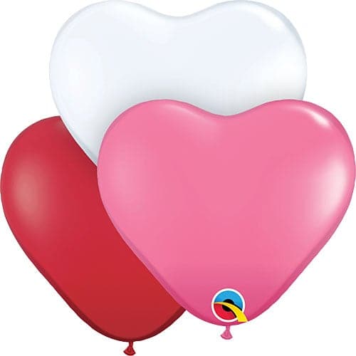 11" Love Heart Assortment Latex Balloons by Qualatex