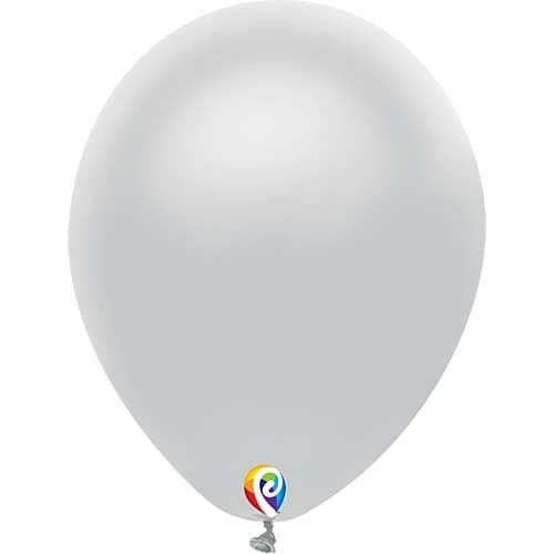 12" Funsational Metallic Silver Latex Balloons by Pioneer Balloon