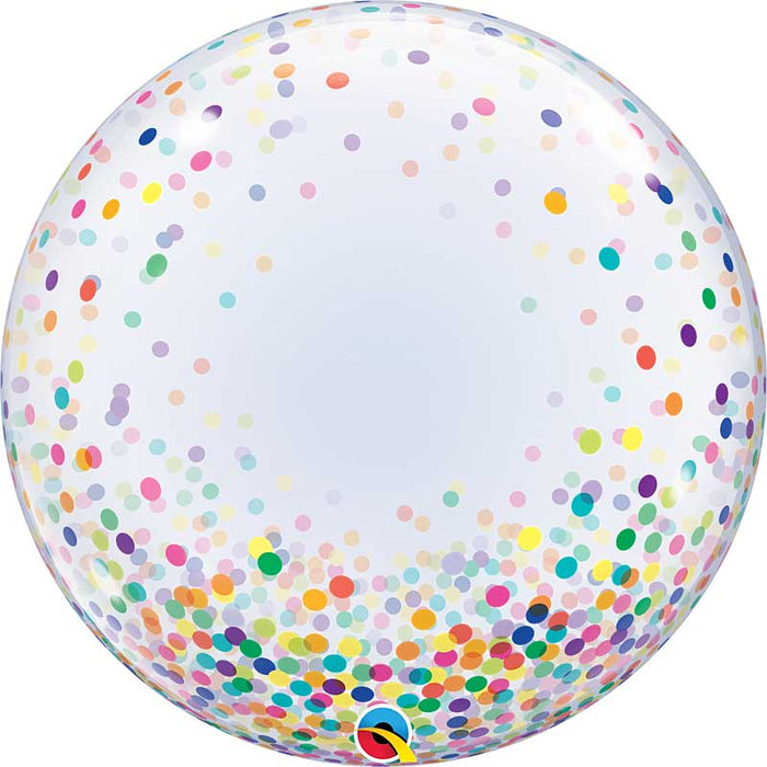 24 Inch Decorator Colorful Confetti Bubble Balloon