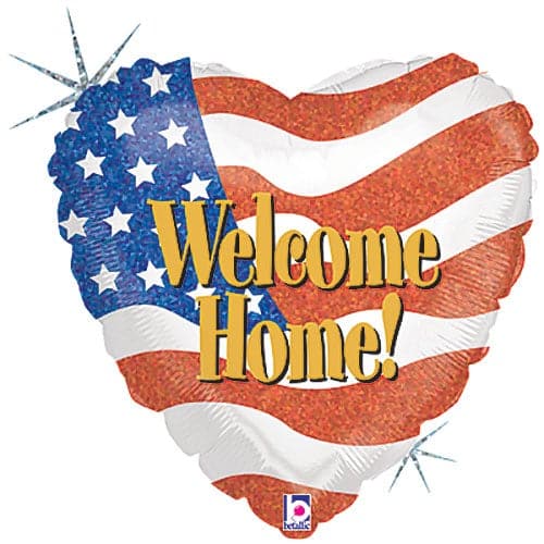 Welcome Home Patriotic Heart 18"