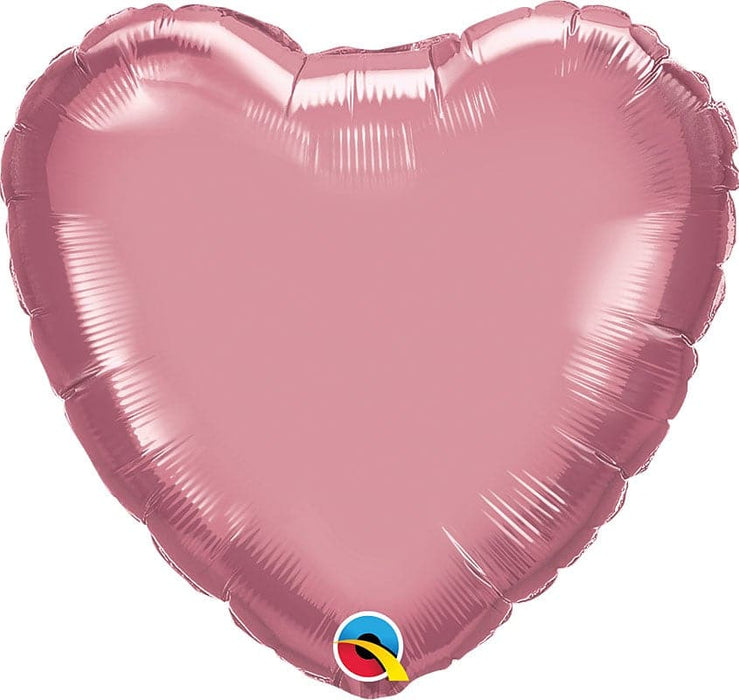 18 Inch Chrome Mauve Heart Foil Balloon