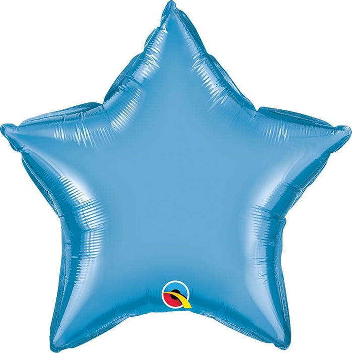 18 Inch Chrome Blue Star Foil Balloon