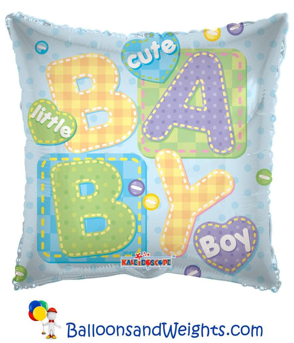 18 Inch Baby Boy Big Letters Foil Balloon | 100 pcs