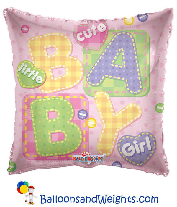18 Inch Baby Girl Big Letters Foil Balloon | 100 pcs