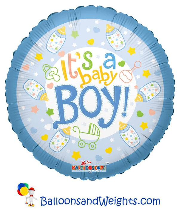 18 Inch Baby Bottle Boy Foil Balloon | 100 pcs