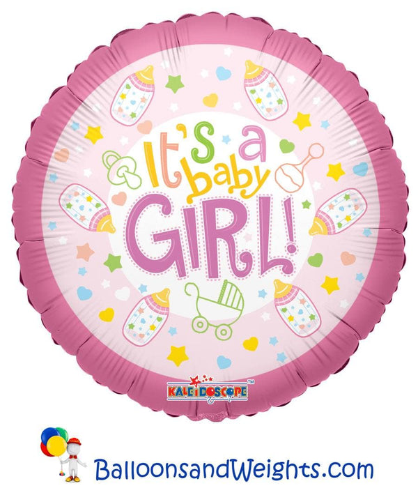 18 Inch Baby Bottle Girl Foil Balloon | 100 pcs