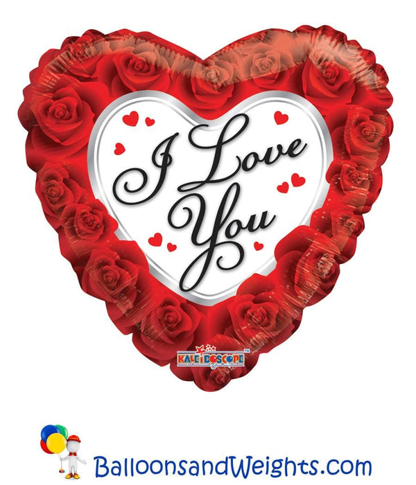 18 Inch I Love You Classic Roses Balloon | 100 pcs