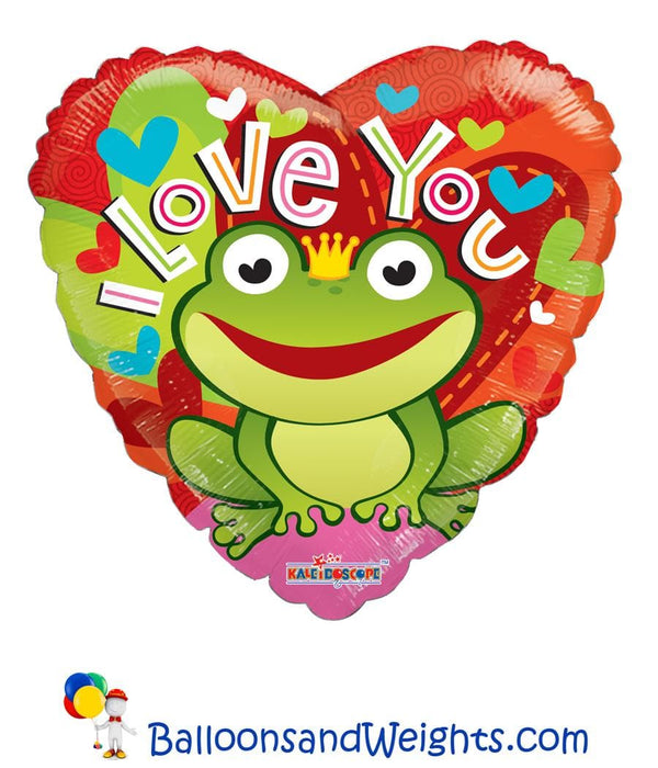 18 Inch I Love You Froggie Foil Balloon | 100 pcs