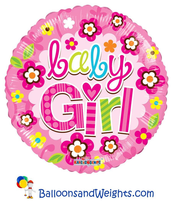 18 Inch Baby Girl Gellibean Foil Balloon | 100 pcs
