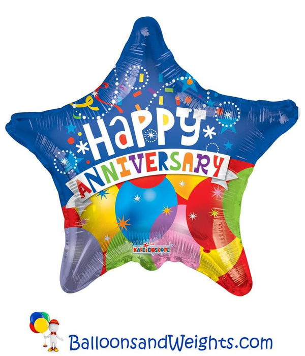 18 Inch Anniversary Festive Foil Balloon | 100 pcs