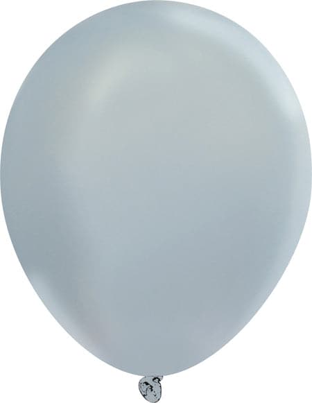 9" Self-Sealing Valved Latex Balloons | Metallic Silver | 1,000 pcs