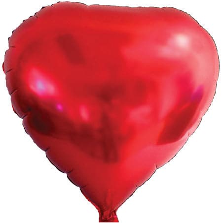 18" Red Heart Balloons | 50 pc