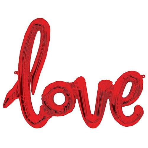 46 Inch Script "Love" Red Foil Balloon