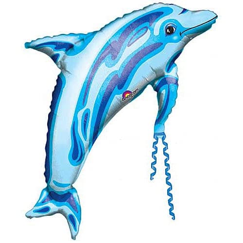 37 Inch Jewel Blue Dolphin Shape Jumbo Foil Balloon