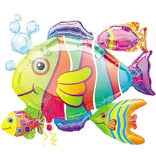 30 Inch Tropical Fish Cluster Shape Foil Balloon
