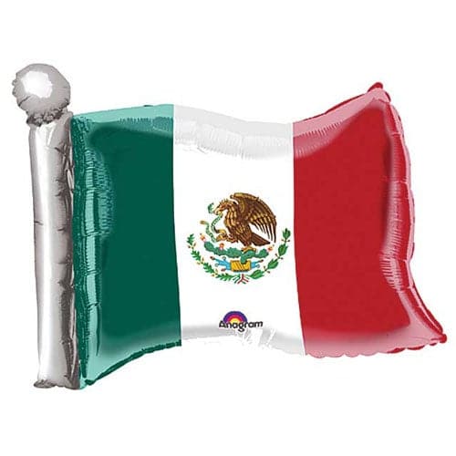 27 Inch Mexican Flag Shape Foil Balloon