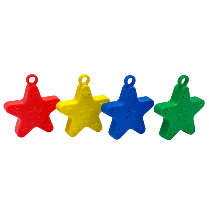 Bulk 100 gram SuperStar Heavy Balloon Weights | Star | PrimaryPlus Asst | 10 pc x 20 bags (200 pcs)