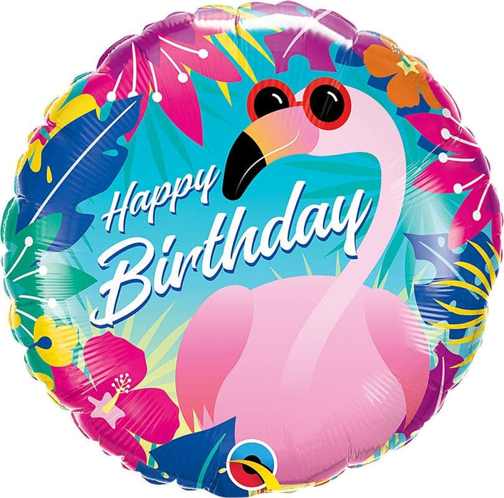 18 Inch Tropical Flamingo Birthday Foil Balloon