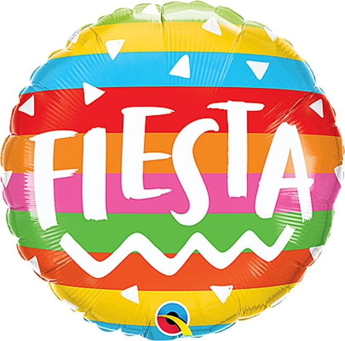 18 Inch Fiesta Rainbow Stripes Foil Balloon