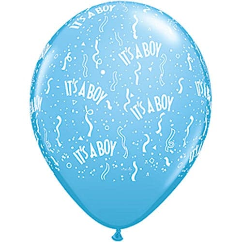 11" It's A Boy All Around On Pale Blue Printed Latex Balloons by Qualatex
