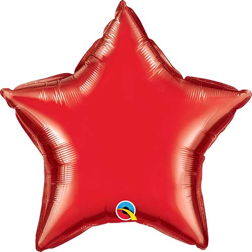 Ruby Red Star Foil Balloon