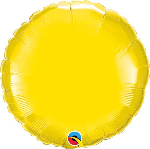 18 Inch Yellow Round Foil Balloon