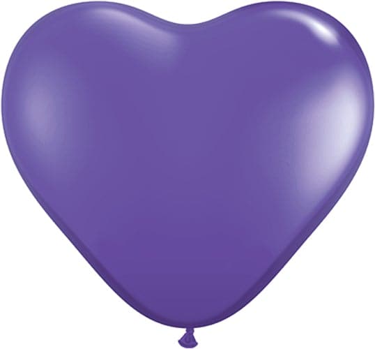 6" Purple Violet Heart Shaped Latex Balloons by Qualatex