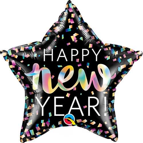 20 Inch New Year Iridescent Star Foil Balloon