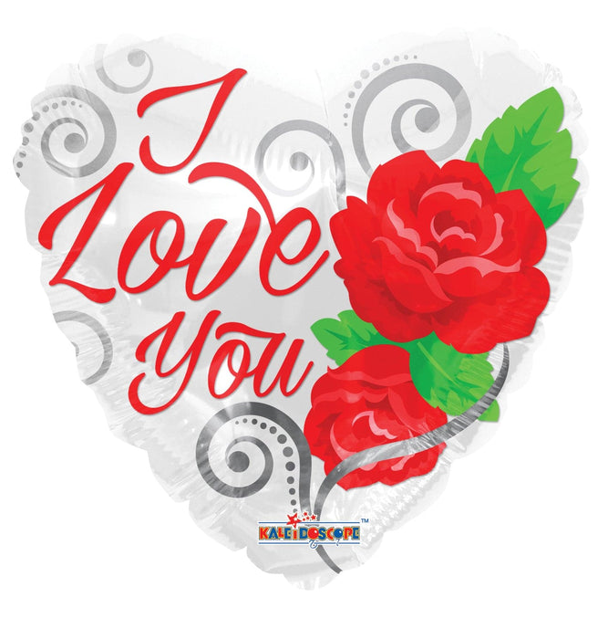 18 Inch I Love You Roses Foil Balloon | 100 pcs