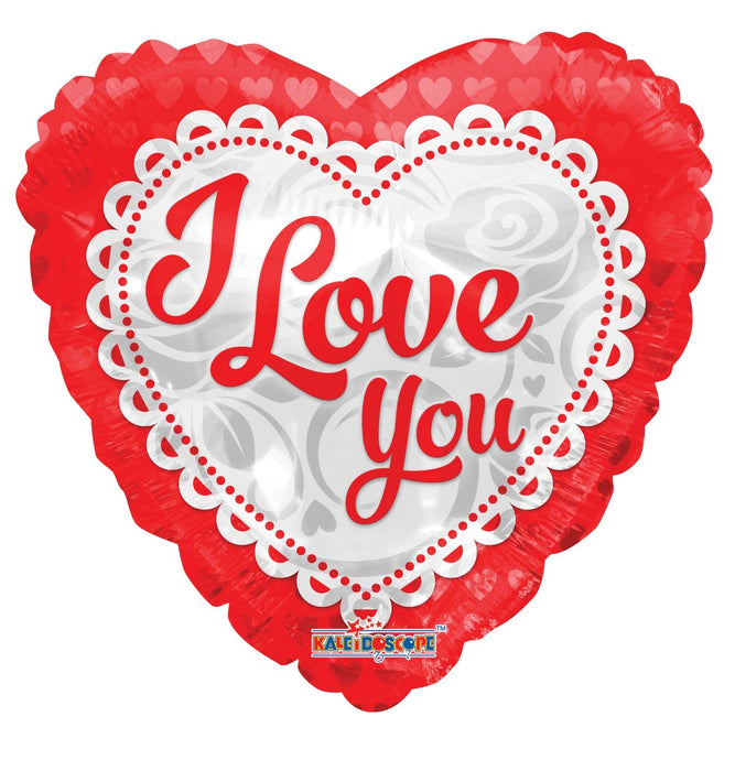 18 Inch I Love You Scripted Foil Balloon | 100 pcs