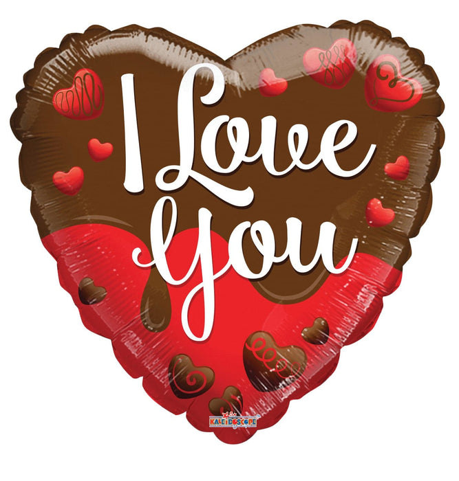 18 Inch Chocolate Dipped I Love You Foil Balloon | 100 pcs