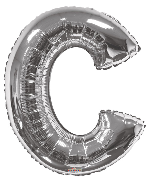 34" Jumbo Letter Foil Balloons | Silver C | 50 pc