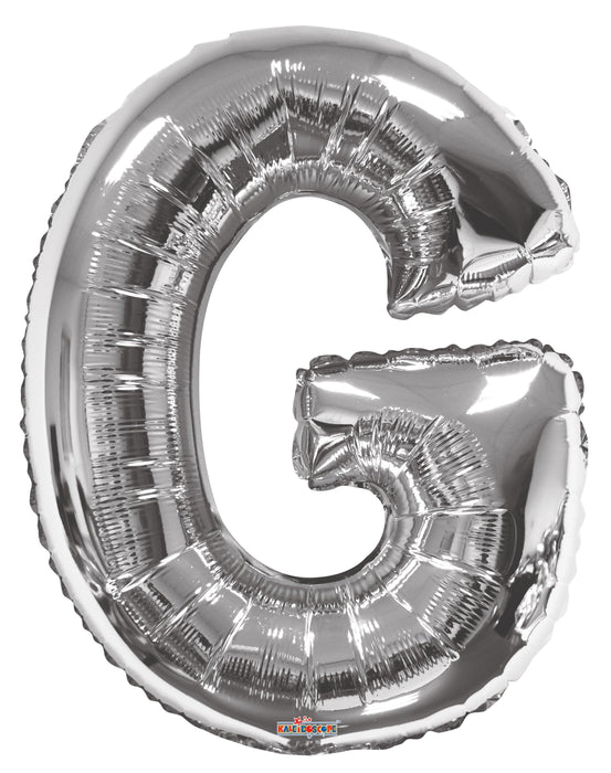 34" Jumbo Letter Foil Balloons | Silver G | 50 pc