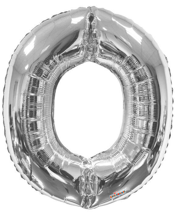 34" Jumbo Letter Foil Balloons | Silver O | 50 pc