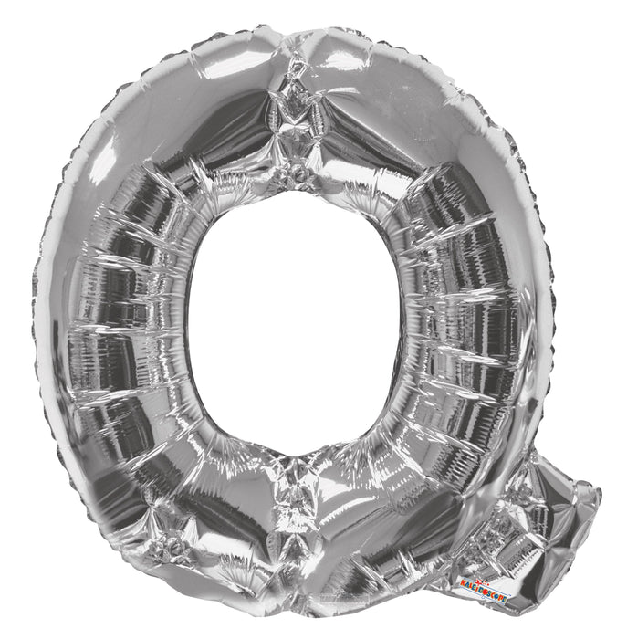 34" Jumbo Letter Foil Balloons | Silver Q | 50 pc