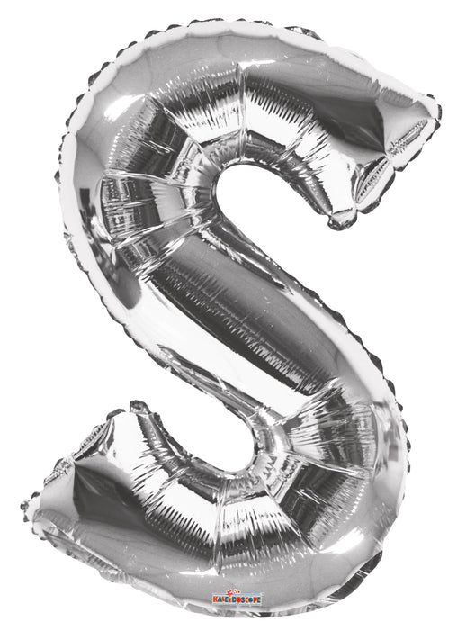 34" Jumbo Letter Foil Balloons | Silver S | 50 pc