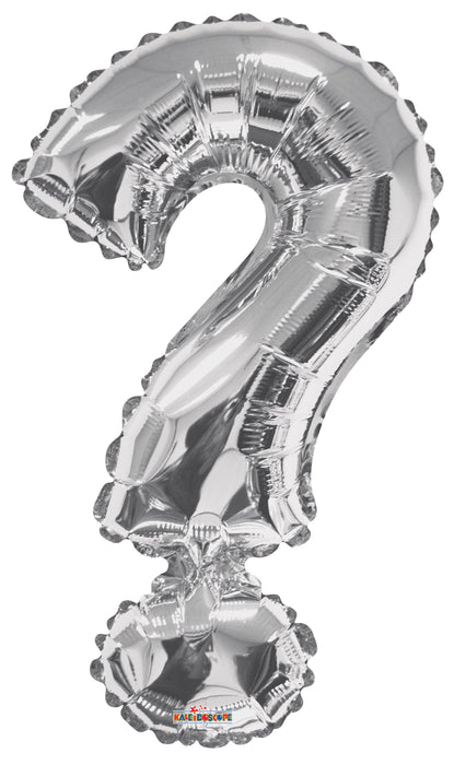 34" Jumbo Letter Foil Balloons | Silver Question Mark ? | 50 pc