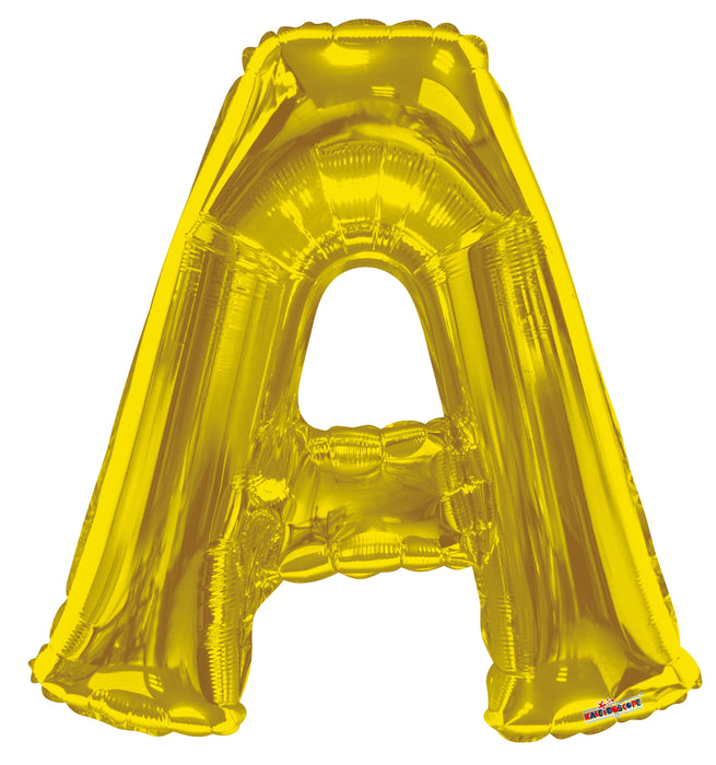 34" Jumbo Letter Foil Balloons | Gold A | 50 pc