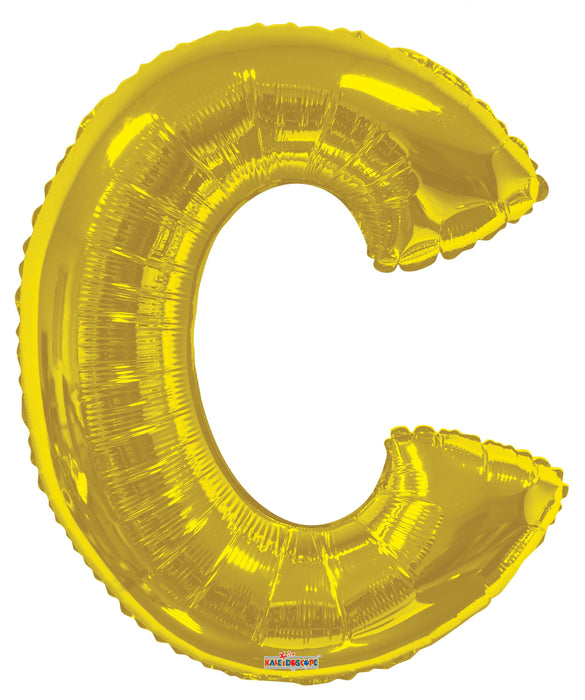 34" Jumbo Letter Foil Balloons | Gold C | 50 pc