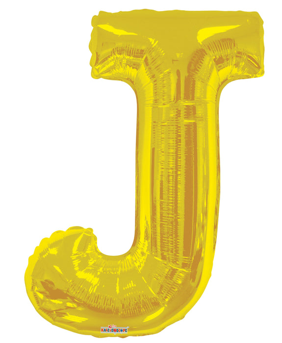 34" Jumbo Letter Foil Balloons | Gold J | 50 pc